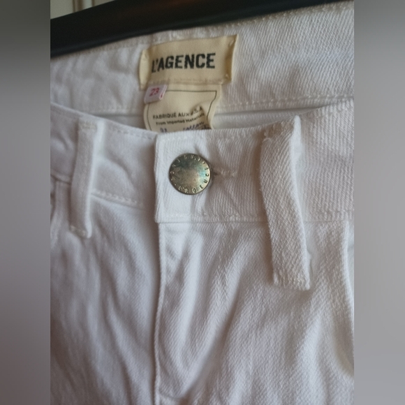 L'AGENCE Women's Margot High-Rise Skinny Ankle Jeans in Blanc Size 23 - Picture 4 of 10